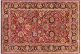 handmade Transitional Anmol Agra Red Blue Hand Knotted RECTANGLE 100% WOOL area rug 6 x 9