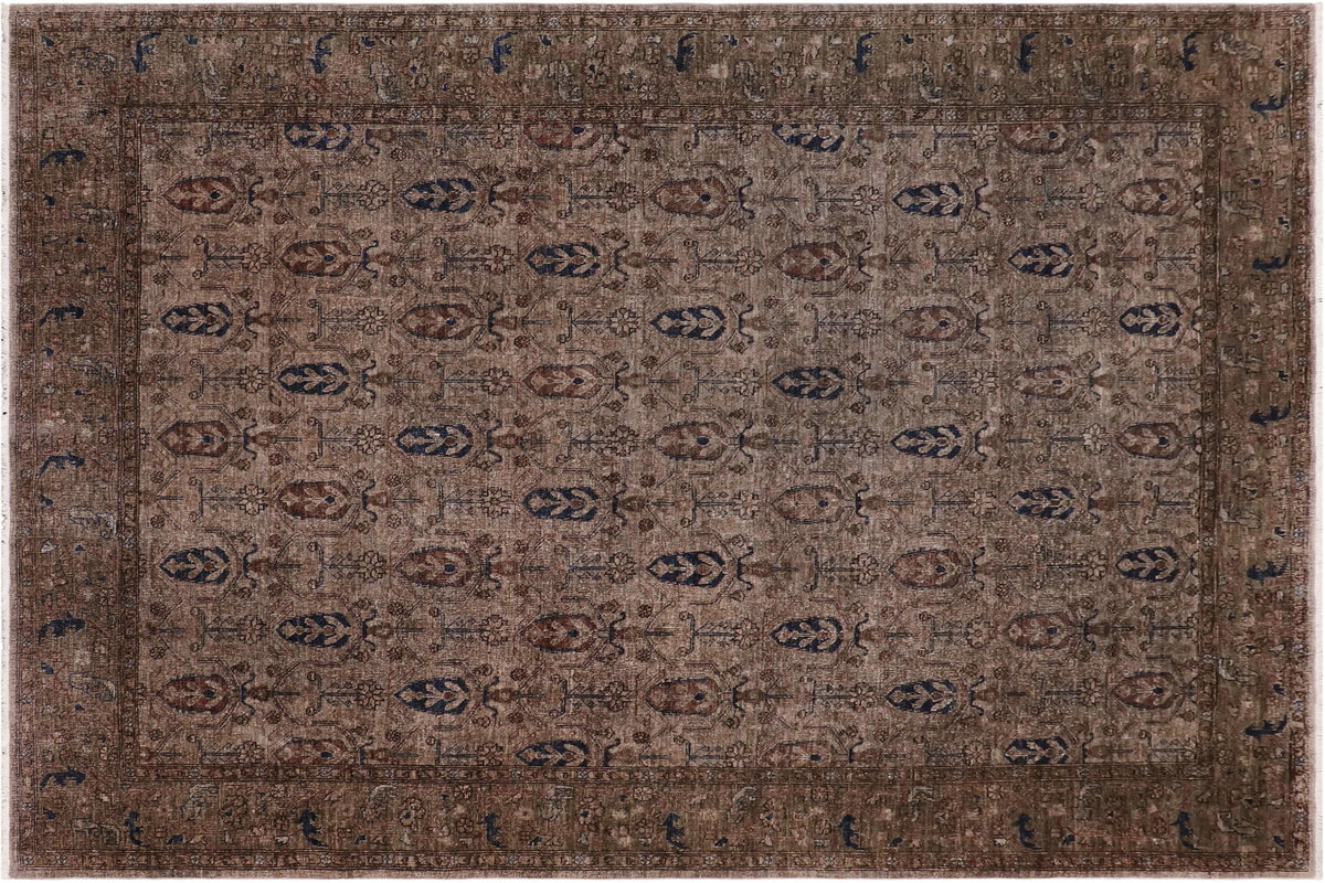 8x9 hand knotted overdyed wool rug in gray - Vintage Color Reform Arturo