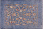 handmade Traditional Kafkaz Blue Tan Hand Knotted RECTANGLE 100% WOOL area rug 8x10