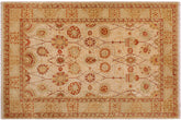 handmade Traditional Kafkaz Tan Gold Hand Knotted RECTANGLE 100% WOOL area rug 6' x 9'