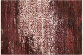 handmade Modern Kafkaz Brown Purple Hand Knotted RECTANGLE WOOL&SILK area rug 6' x 9'