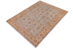 handmade Transitional Lahore Lt. Blue Lt. Tan Hand Knotted RECTANGLE 100% WOOL area rug 6' x 9'