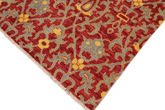 handmade Transitional Modern Red Gray Hand Knotted RECTANGLE 100% WOOL area rug 6 x 9