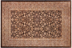 handmade Traditional Veg Dye Brown Tan Hand Knotted RECTANGLE 100% WOOL area rug 6' x 9'