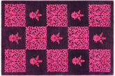 handmade Over Dyed Over Dyed Purple Pink Hand Knotted RECTANGLE 100% WOOL area rug 4' x 6'
