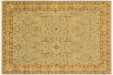 handmade Traditional Tabriz Blue Ivory Hand Knotted RECTANGLE 100% WOOL area rug 4' x 6'