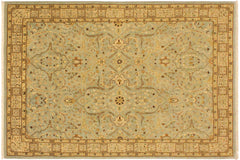 handmade Traditional Tabriz Blue Ivory Hand Knotted RECTANGLE 100% WOOL area rug 4' x 6'