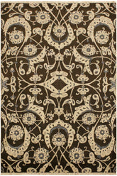 handmade Modern Kafkaz Brown Beige Hand Knotted RECTANGLE 100% WOOL area rug 4 x 6