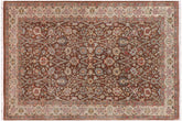handmade Traditional Design Brown Ivory Hand Knotted RECTANGLE 100% WOOL area rug 3' x 5'