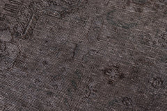 handmade Modern Vintage Gray Black Hand Knotted ROUND 100% WOOL area rug 6' x 6'