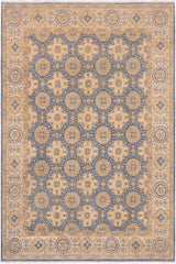 handmade Transitional Kafkaz Lt. Blue Beige Hand Knotted RECTANGLE 100% WOOL area rug 9 x 12