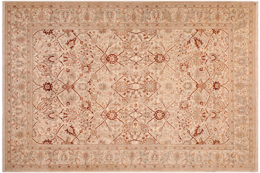 handmade Traditional Design Lt. Tan Tan Hand Knotted RECTANGLE 100% WOOL area rug 6' x 9'