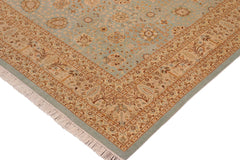 handmade Transitional Design Blue Ivory Hand Knotted RECTANGLE 100% WOOL area rug 10' x 14'