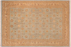handmade Transitional Design Blue Ivory Hand Knotted RECTANGLE 100% WOOL area rug 10' x 14'