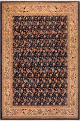 handmade Transitional Kafkaz Blue Tan Hand Knotted RECTANGLE 100% WOOL area rug 9 x 12