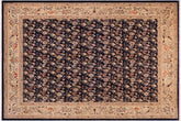handmade Transitional Kafkaz Blue Tan Hand Knotted RECTANGLE 100% WOOL area rug 9' x 12'