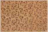 handmade Modern Kafkaz Tan Brown Hand Knotted RECTANGLE 100% WOOL area rug 9' x 13'