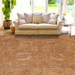 handmade Traditional Kafkaz Brown Tan Hand Knotted RECTANGLE 100% WOOL area rug 9x12