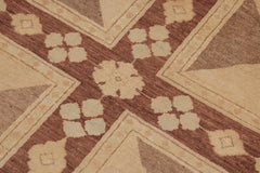handmade Modern Kafkaz Beige Tan Hand Knotted RECTANGLE 100% WOOL area rug 9' x 12'