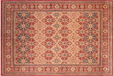 handmade Transitional Kirman Red Tan Hand Knotted RECTANGLE 100% WOOL area rug 8 x 10