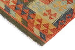 Flat Weave Kilim Antique Navaho Vintage handmade Geometric Kilim Gray Rust Hand-Woven Rectangle 100% Wool Area Rug 7x10