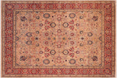 handmade Transitional Tabriz Tan Red Hand Knotted RECTANGLE 100% WOOL area rug 8x10