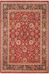 Traditional Mahal Jeanne Red Blue Hand Knotted Area rugs 8 x 10