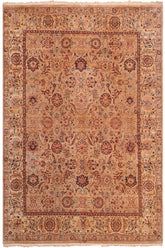 Traditional Agra Vicki Tan Tan Hand Knotted Area rugs 8 x 10