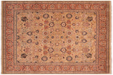 handmade Transitional Tabriz Gold Rose Hand Knotted RECTANGLE 100% WOOL area rug 8x10