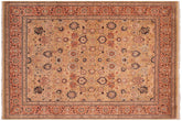 handmade Transitional Tabriz Gold Rose Hand Knotted RECTANGLE 100% WOOL area rug 8 x 10
