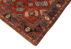 handmade Transitional Kafkaz Rust Rust Hand Knotted RECTANGLE 100% WOOL area rug 5' x 6'
