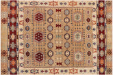 handmade Geometric Kurjean Tan Rust Hand Knotted RECTANGLE 100% WOOL area rug 8x10