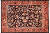 handmade Transitional Kashan Blue Red Hand Knotted RECTANGLE 100% WOOL area rug 8x10