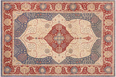 handmade Traditional Kafkaz Red Blue Hand Knotted RECTANGLE 100% WOOL area rug 10' x 14'