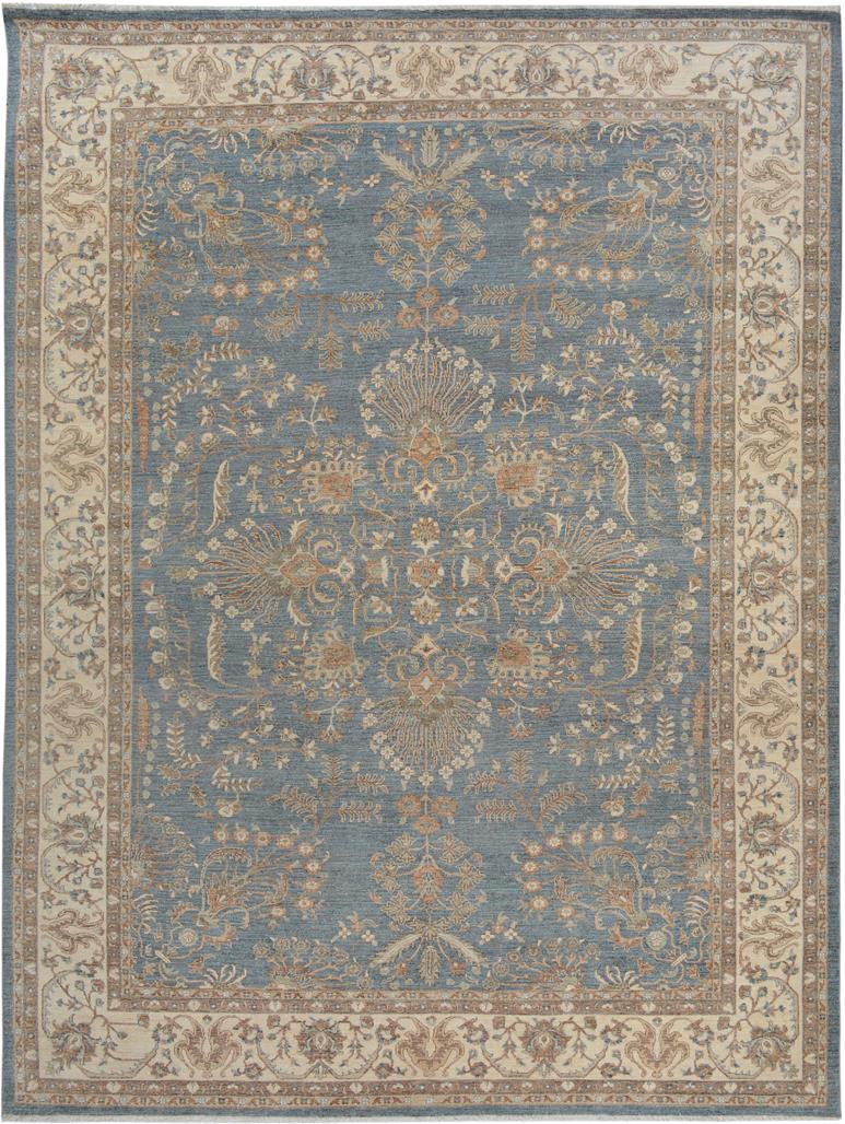 handmade Traditional Kafkaz Gray Ivory Hand Knotted RECTANGLE 100% WOOL area rug 10 x 13