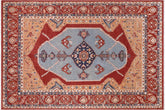 handmade Traditional Kafkaz Orange Rust Hand Knotted RECTANGLE 100% WOOL area rug 9' x 12'
