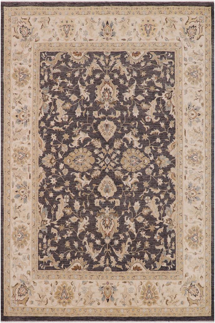 handmade Traditional Kafkaz Gray Ivory Hand Knotted RECTANGLE 100% WOOL area rug 8 x 10