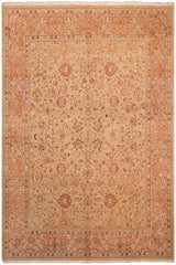 Traditional Kashan Tonya Taupe Brown Hand Knotted Area rugs 8 x 10