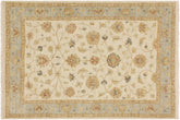 handmade Traditional Kafkaz Ivory Blue Hand Knotted RECTANGLE 100% WOOL area rug 4x6