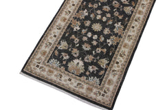 handmade Traditional Kafkaz Gray Ivory Hand Knotted RUNNER 100% WOOL area rug 3' x 8'