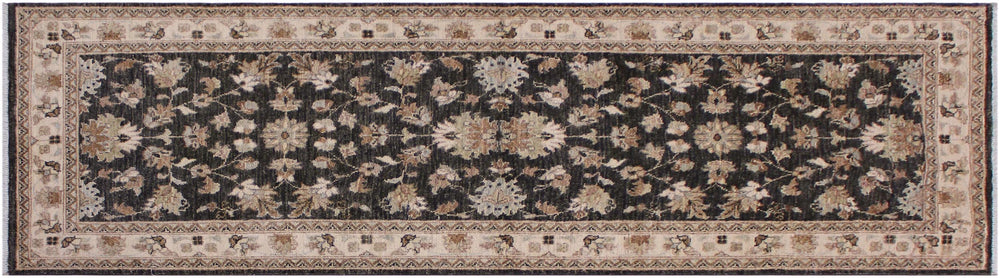 handmade Traditional Kafkaz Gray Ivory Hand Knotted RUNNER 100% WOOL area rug 3' x 8'