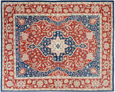 handmade Traditional Kafkaz Red Blue Hand Knotted RECTANGLE 100% WOOL area rug 9' x 12'