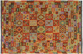 handmade Geometric Kilim Red Gray Hand-Woven RECTANGLE 100% WOOL area rug 7 x 10