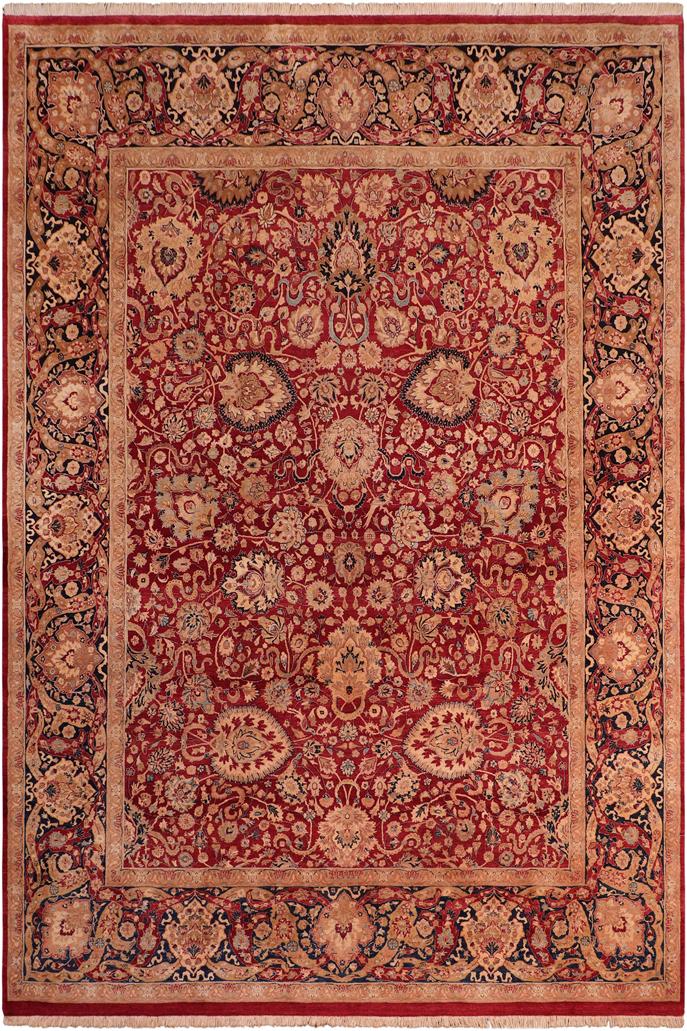 Traditional Anmol Agra Janean Red Blue Hand Knotted Area rugs 8 x 10