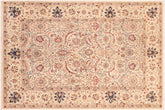 handmade Traditional Kafkaz Beige Lt. Green Hand Knotted RECTANGLE 100% WOOL area rug 7x10