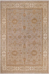 handmade Traditional Kafkaz Gray Ivory Hand Knotted RECTANGLE 100% WOOL area rug 9 x 12