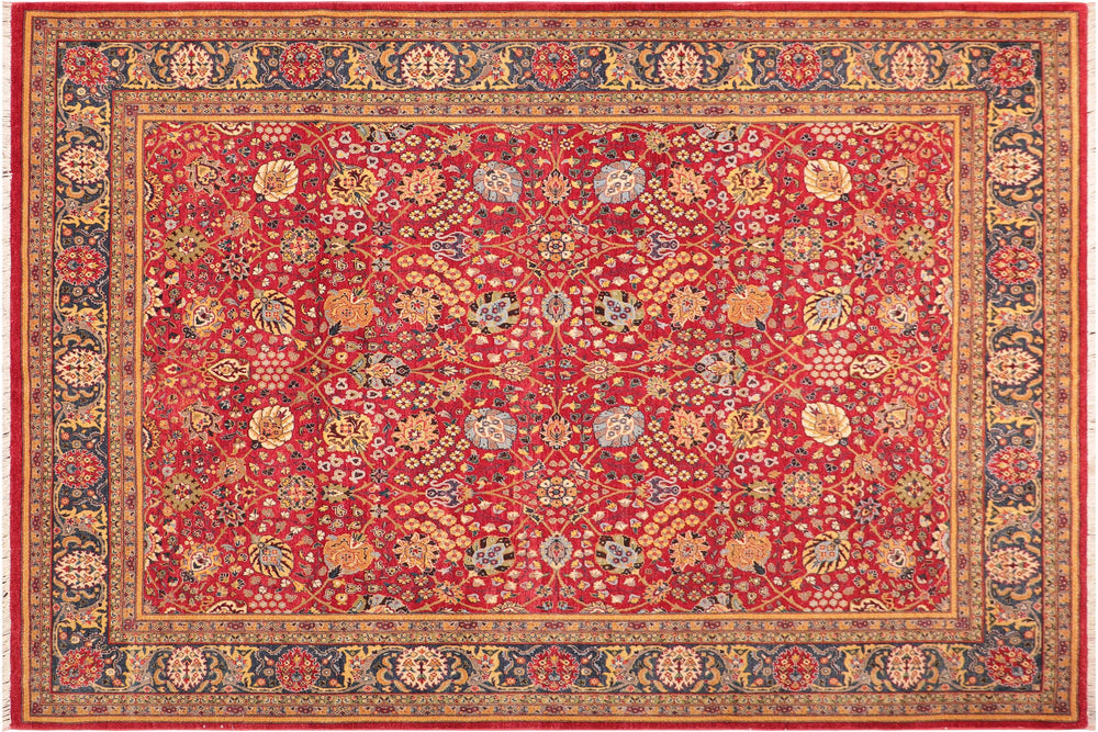 handmade Traditional Red Blue Hand Knotted RECTANGLE 100% WOOL area rug 8' x 11'
