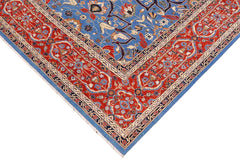 handmade Traditional Kafkaz Blue Rust Hand Knotted RECTANGLE 100% WOOL area rug 9 x 12