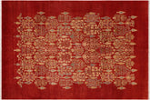 handmade Modern Red Tan Hand Knotted RECTANGLE 100% WOOL area rug 8x10