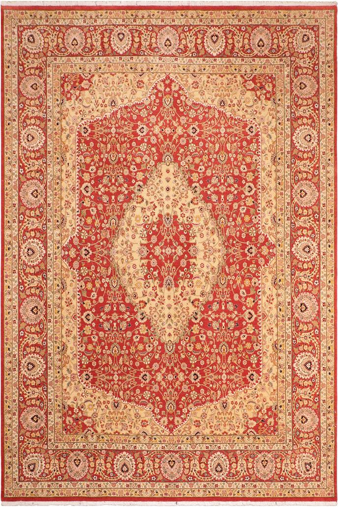 Traditional Design Jackquel Rust Gold Hand Knotted Area rugs 8 x 10